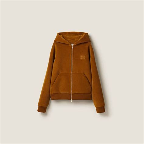 miu miu corduroy jacket|Ochre Corduroy Hoodie Jacket .